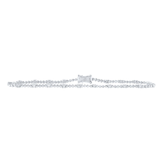 10kt White Gold 1/2 Cttw Diamond Fashion Bracelet, Length: 7 Inch