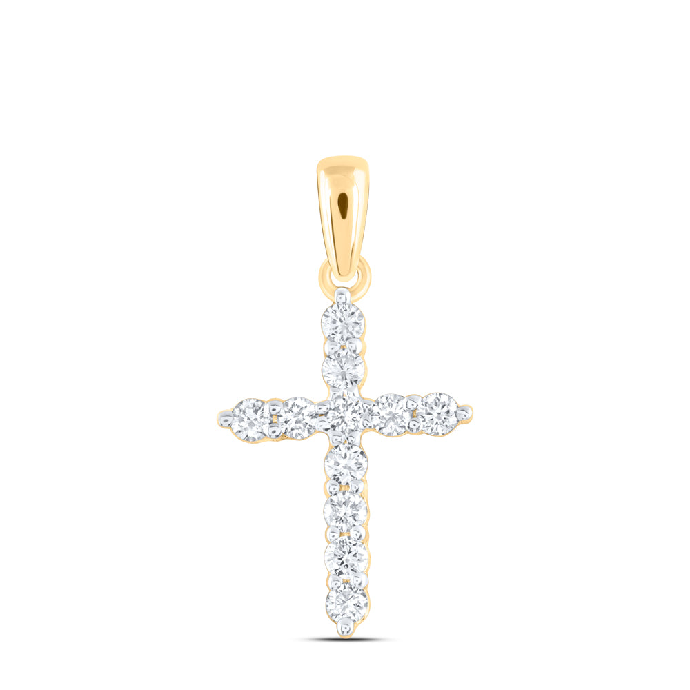 14kt Yellow Or White Gold Diamond Ana M Cross Pendant