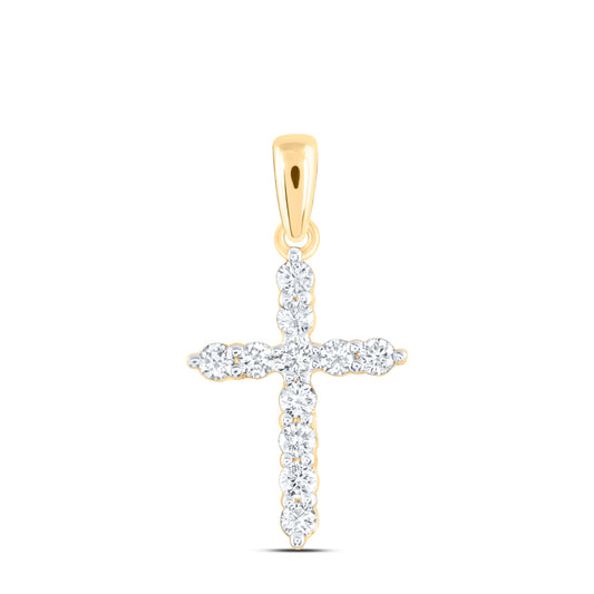 14kt Yellow Or White Gold Diamond Ana M Cross Pendant