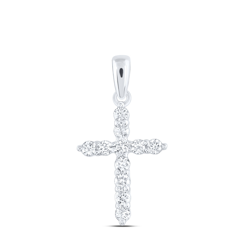 14kt Yellow Or White Gold Diamond Ana M Cross Pendant