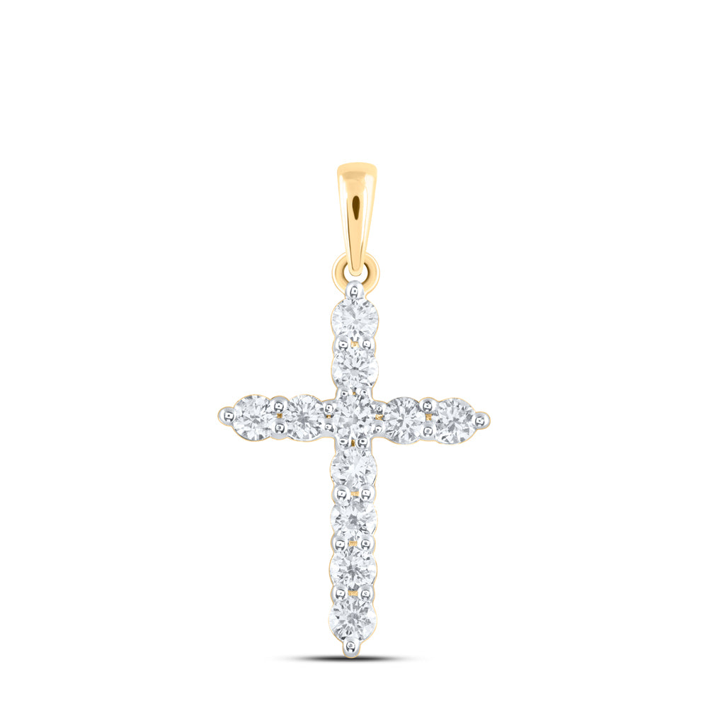 14kt Yellow Or White Gold Diamond Ana M Cross Pendant