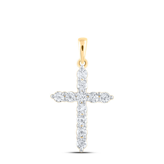 14kt Yellow Or White Gold Diamond Ana M Cross Pendant