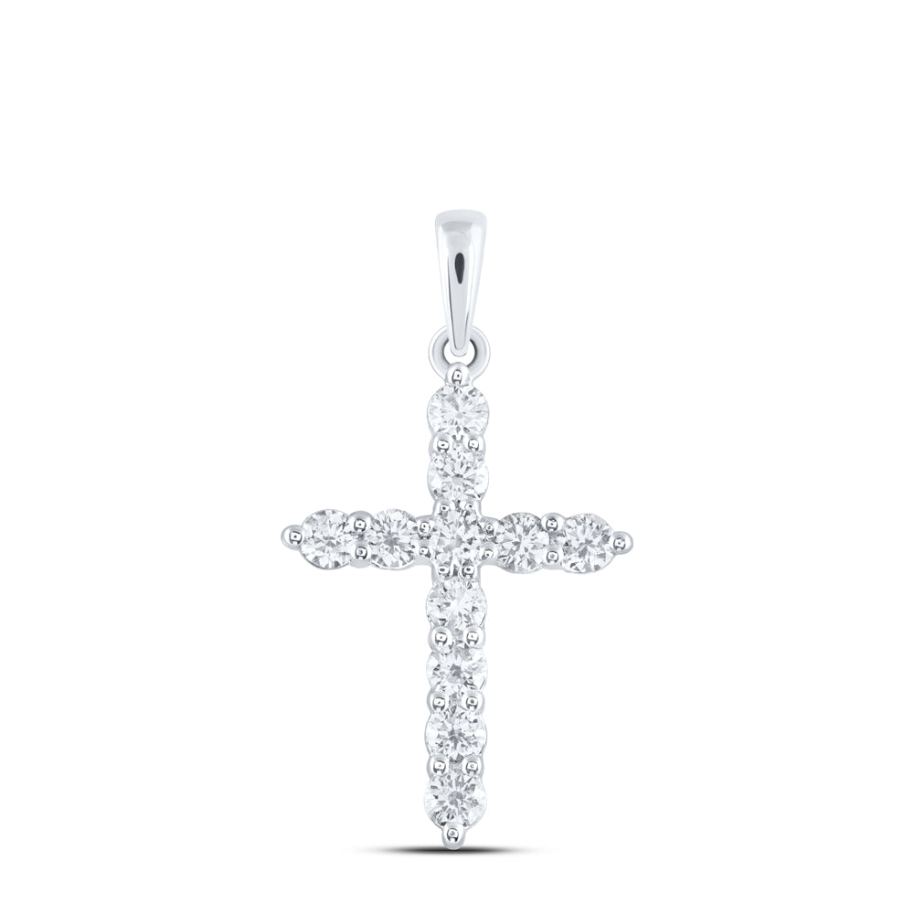 14kt Yellow Or White Gold Diamond Ana M Cross Pendant