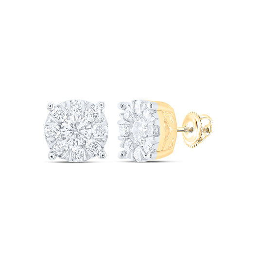 10kt Yellow Gold 3/4 Cttw Diamond Fashion Round Earring