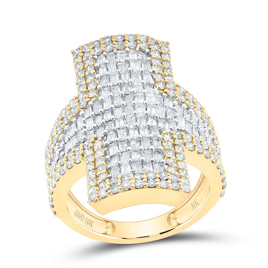 10kt Yellow Gold 2 1/3 Cttw Diamond Ladies Bridal Wedding Engagement Anniversary Ring, Women Size: 5-9