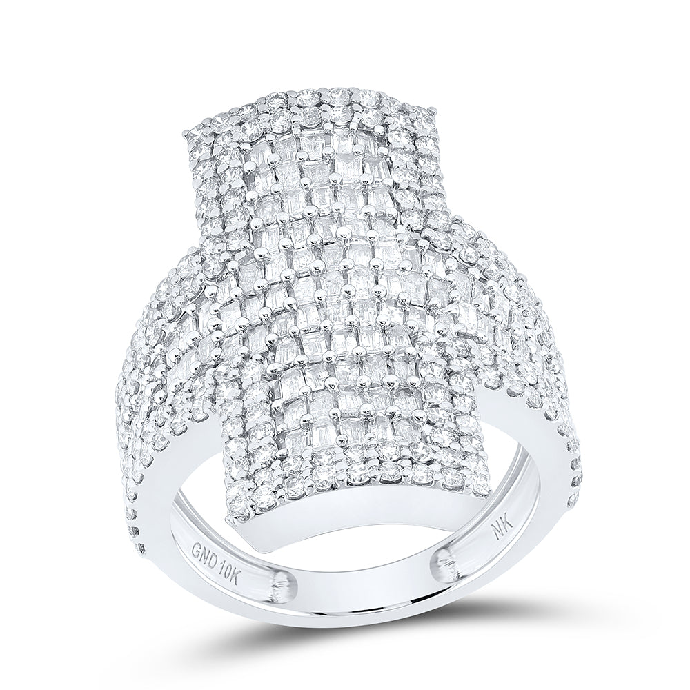 10kt White Gold 2 1/3 Cttw Diamond Ladies Bridal Wedding Engagement Anniversary Ring, Women Size: 5-9