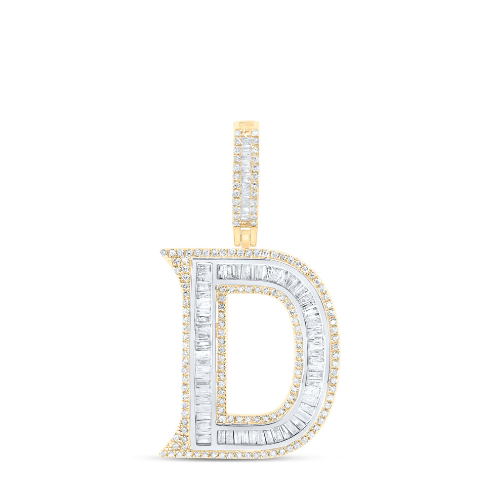 10k Yellow Gold Diamond Initial Mens Pendant