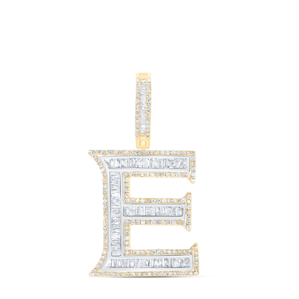 10k Yellow Gold Diamond Initial Mens Pendant