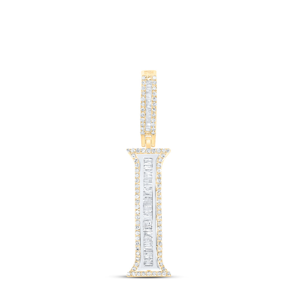 10k Yellow Gold Diamond Initial Mens Pendant