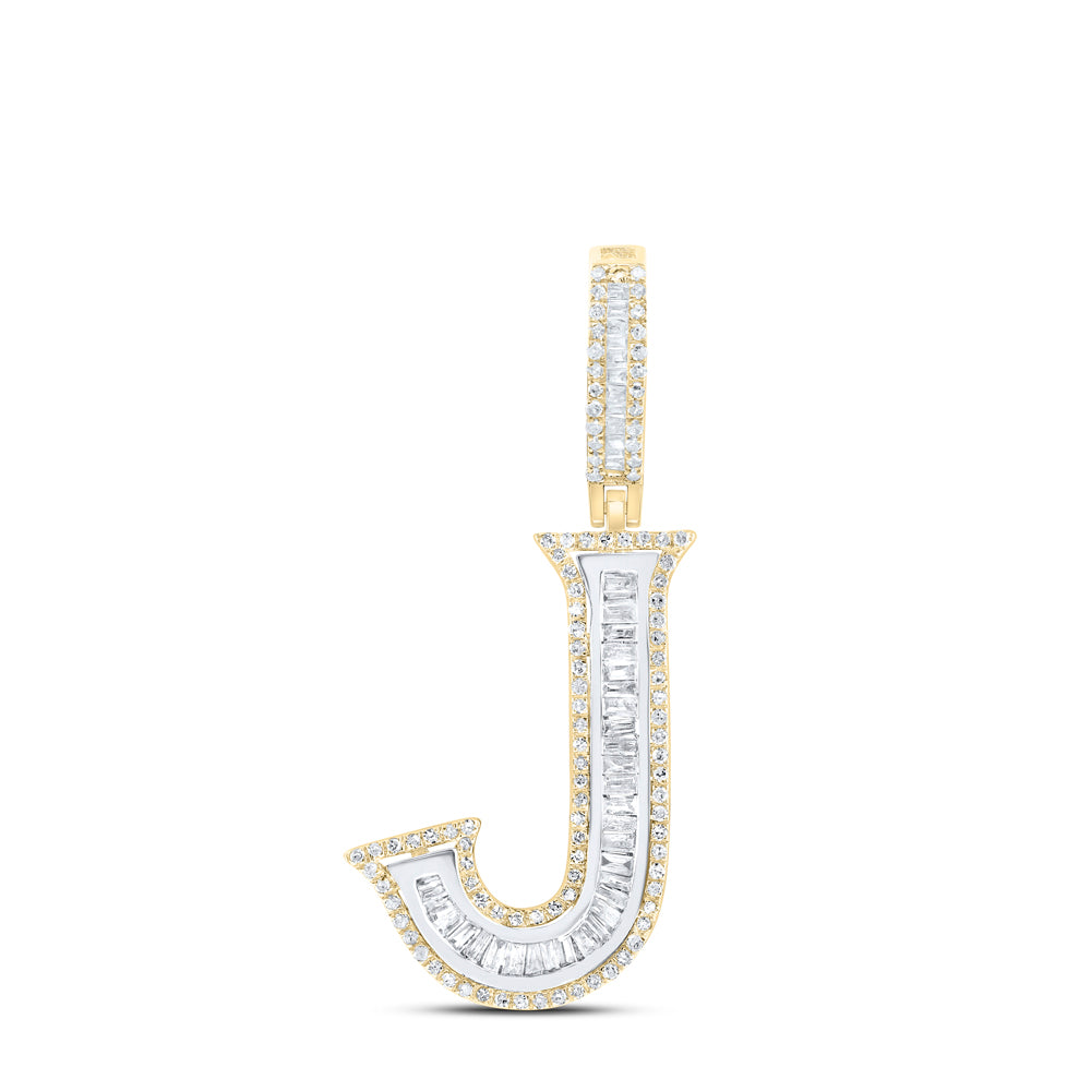10k Yellow Gold Diamond Initial Mens Pendant