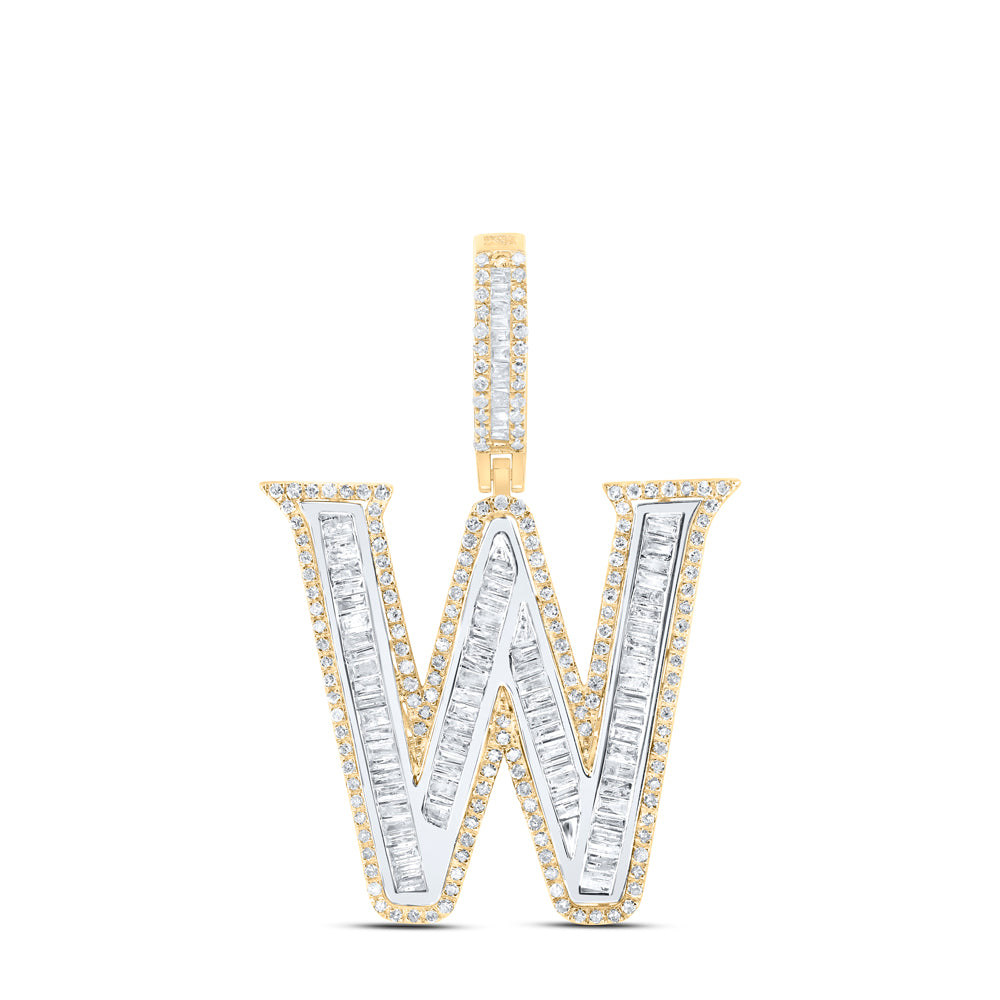 10k Yellow Gold Diamond Initial Mens Pendant