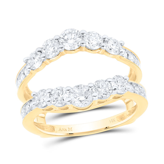14K Yellow Gold 2 Ctw Diamond Enhancer Ring, Womens Size: 5-9