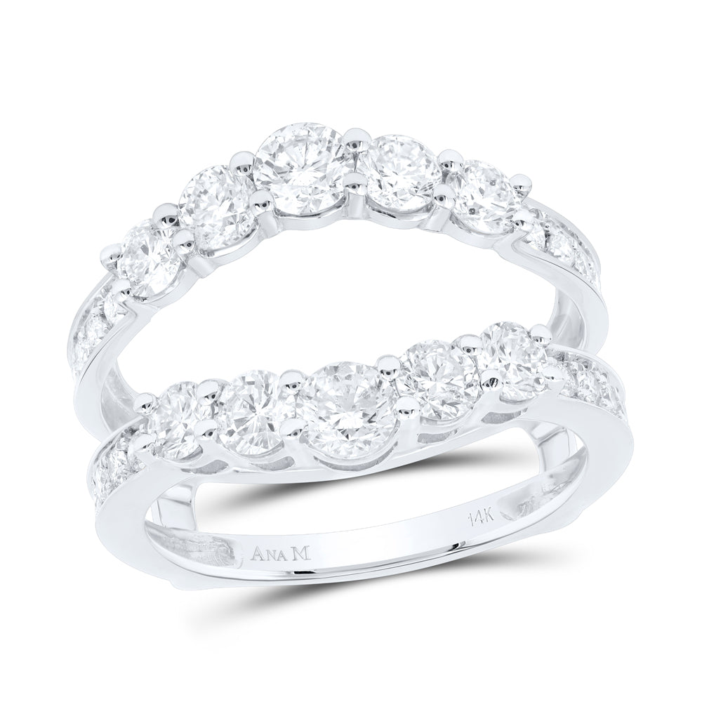 14kt White Gold 2 Cttw Diamond Ana M Wedding Engagement Anniversary Enhancer Ring, Women Size: 5-9