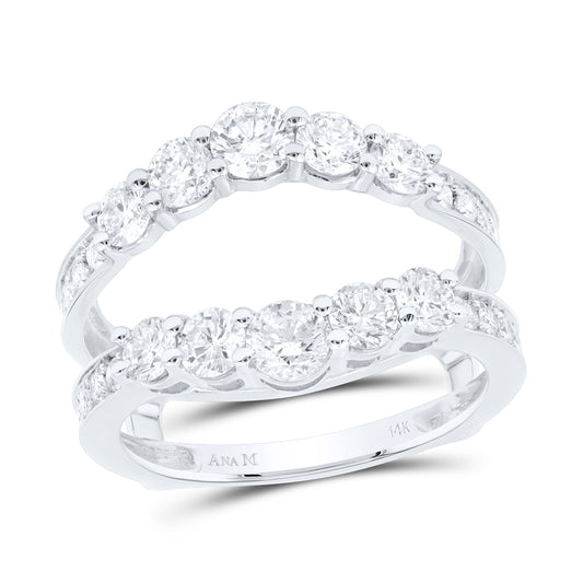 14kt White Gold 2 Cttw Diamond Ana M Wedding Engagement Anniversary Enhancer Ring, Women Size: 5-9