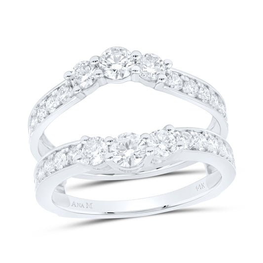 14kt White Gold 1 1/2 Cttw Diamond Ana M Wedding Engagement Anniversary Enhancer Ring, Women Size: 5-9
