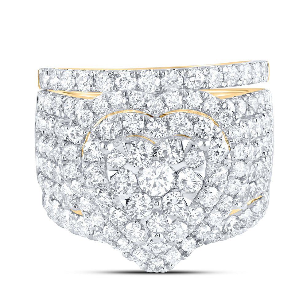 14kt Yellow Gold 3 3/4 Cttw Diamond Ana M Fashion Wedding Engagement Anniversary Bridal Set, Women Size: 5-9