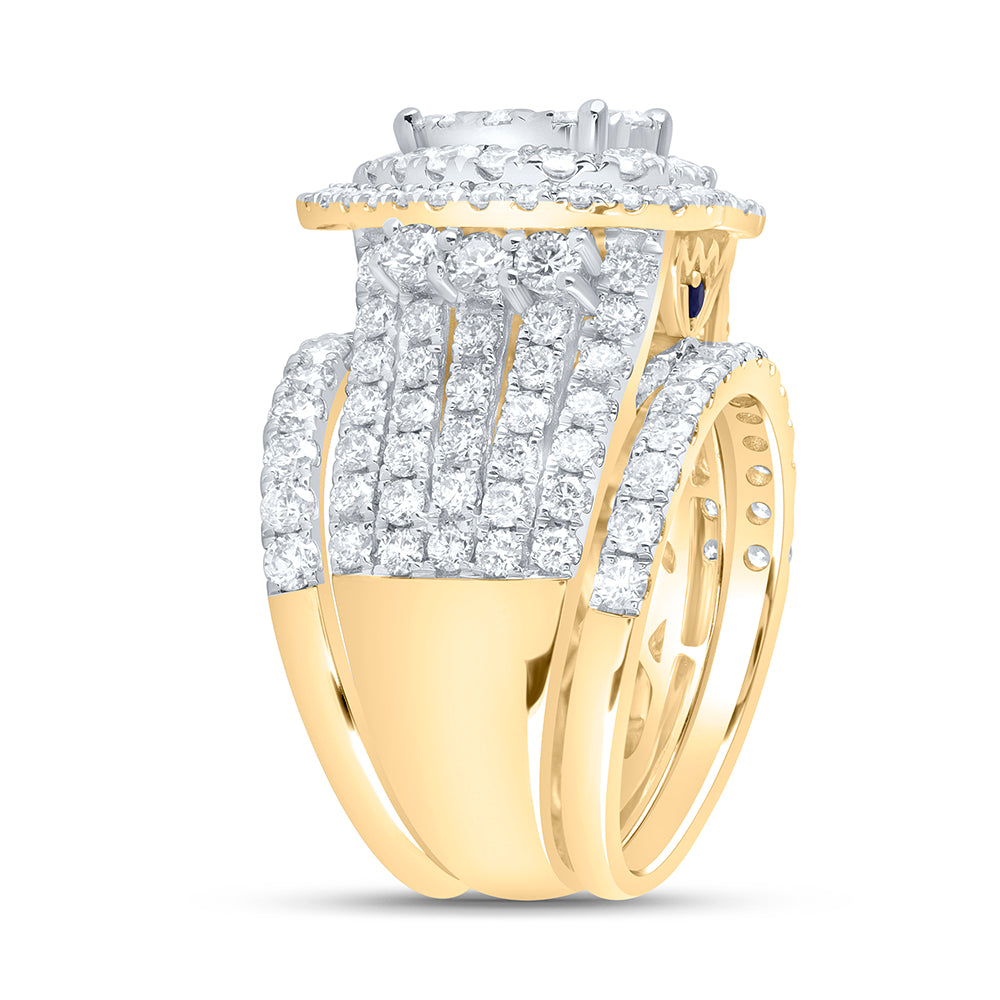 14kt Yellow Gold 3 3/4 Cttw Diamond Ana M Fashion Wedding Engagement Anniversary Bridal Set, Women Size: 5-9
