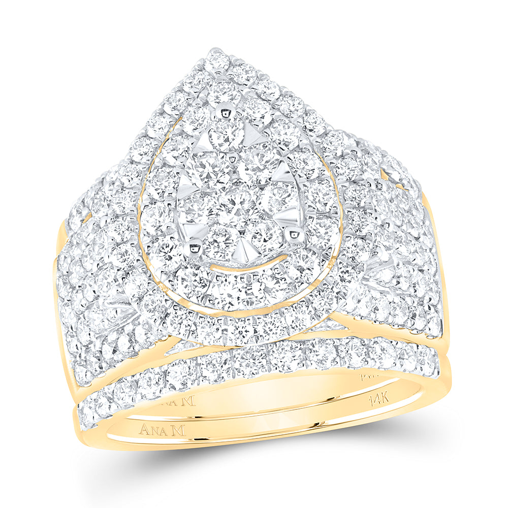 14kt Yellow Or White Gold Diamond Ana M Fashion Wedding Engagement Anniversary Bridal Set