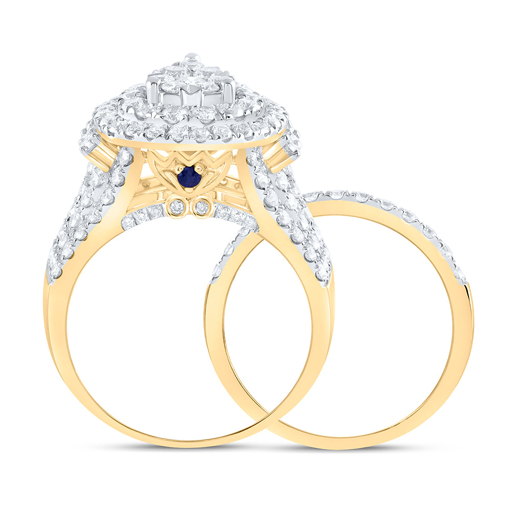 14kt Yellow Or White Gold Diamond Ana M Fashion Wedding Engagement Anniversary Bridal Set