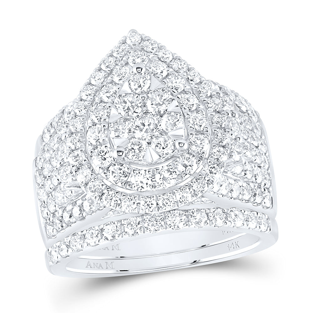 14kt Yellow Or White Gold Diamond Ana M Fashion Wedding Engagement Anniversary Bridal Set