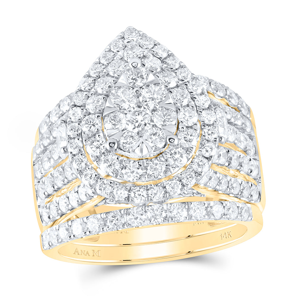 14kt Yellow Or White Gold Diamond Ana M Fashion Wedding Engagement Anniversary Bridal Set