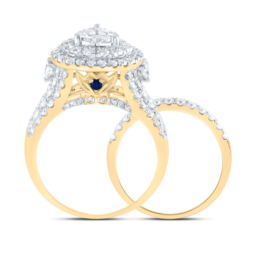 14kt Yellow Or White Gold Diamond Ana M Fashion Wedding Engagement Anniversary Bridal Set