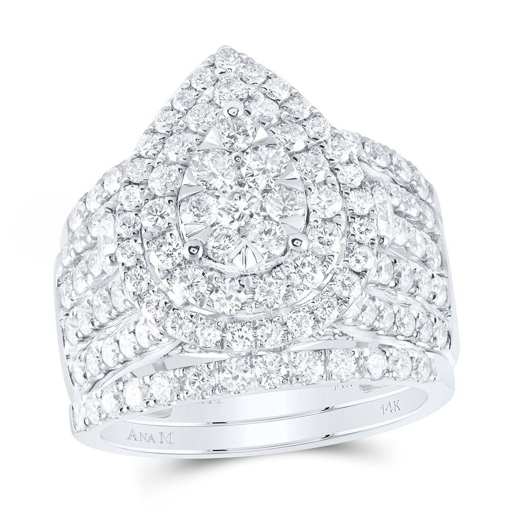 14kt Yellow Or White Gold Diamond Ana M Fashion Wedding Engagement Anniversary Bridal Set