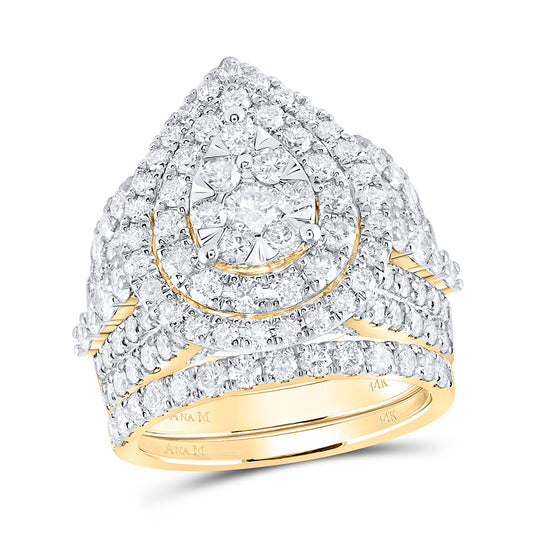 14kt Yellow Or White Gold Diamond Ana M Fashion Wedding Engagement Anniversary Bridal Set