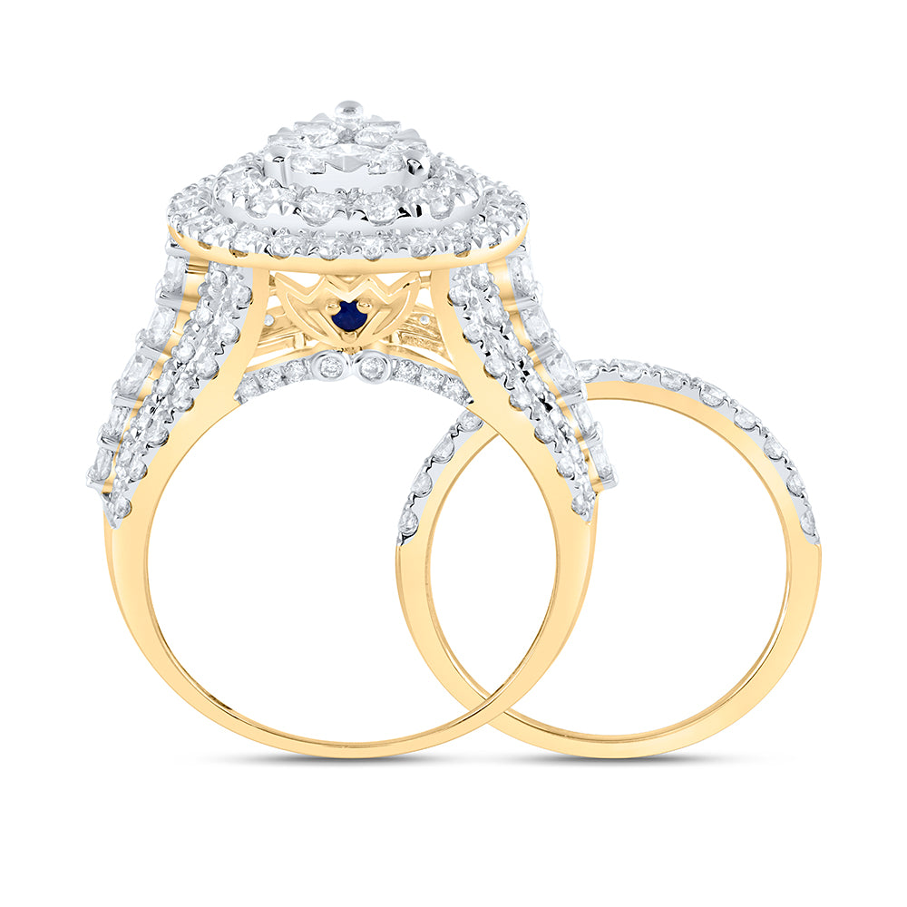 14kt Yellow Or White Gold Diamond Ana M Fashion Wedding Engagement Anniversary Bridal Set