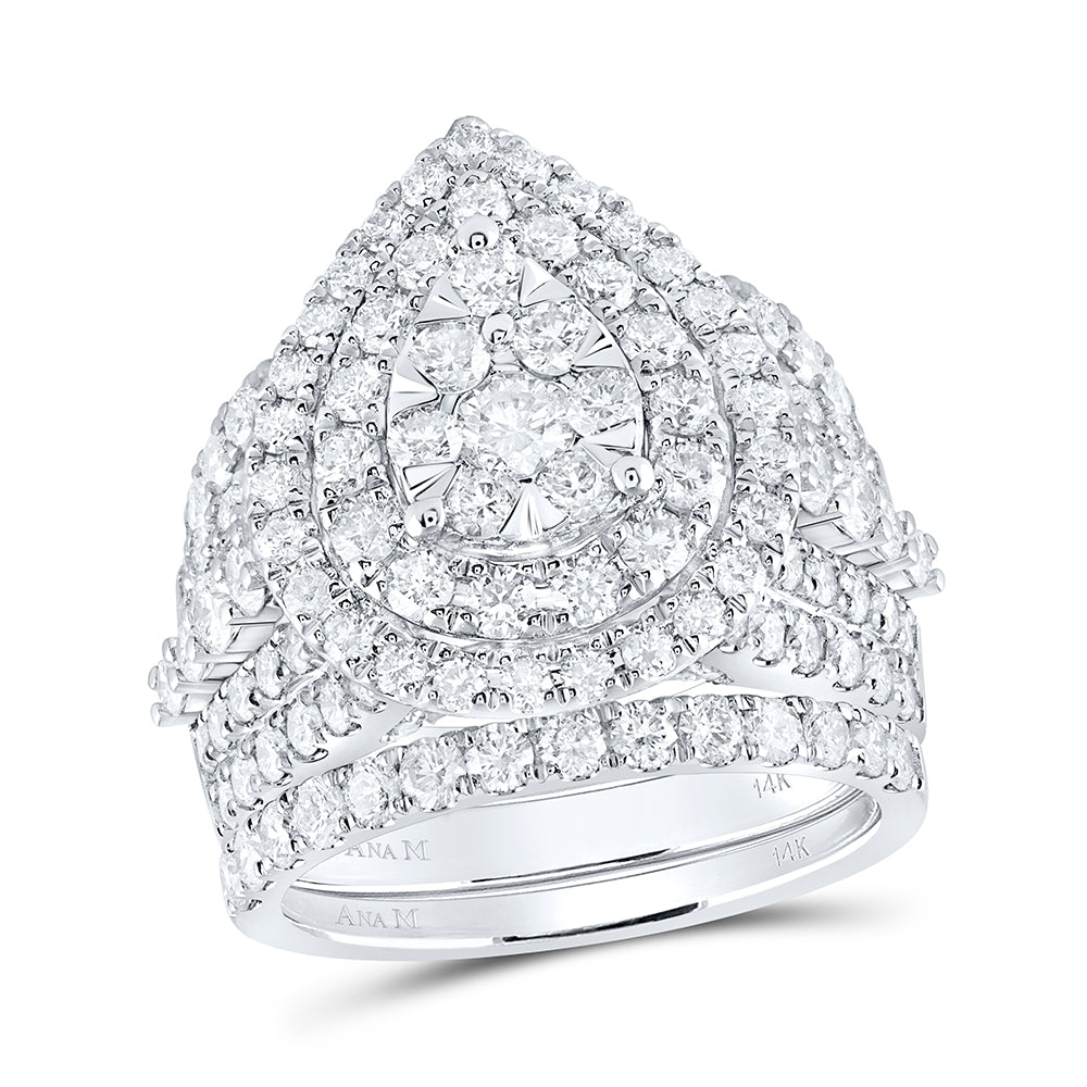 14kt Yellow Or White Gold Diamond Ana M Fashion Wedding Engagement Anniversary Bridal Set