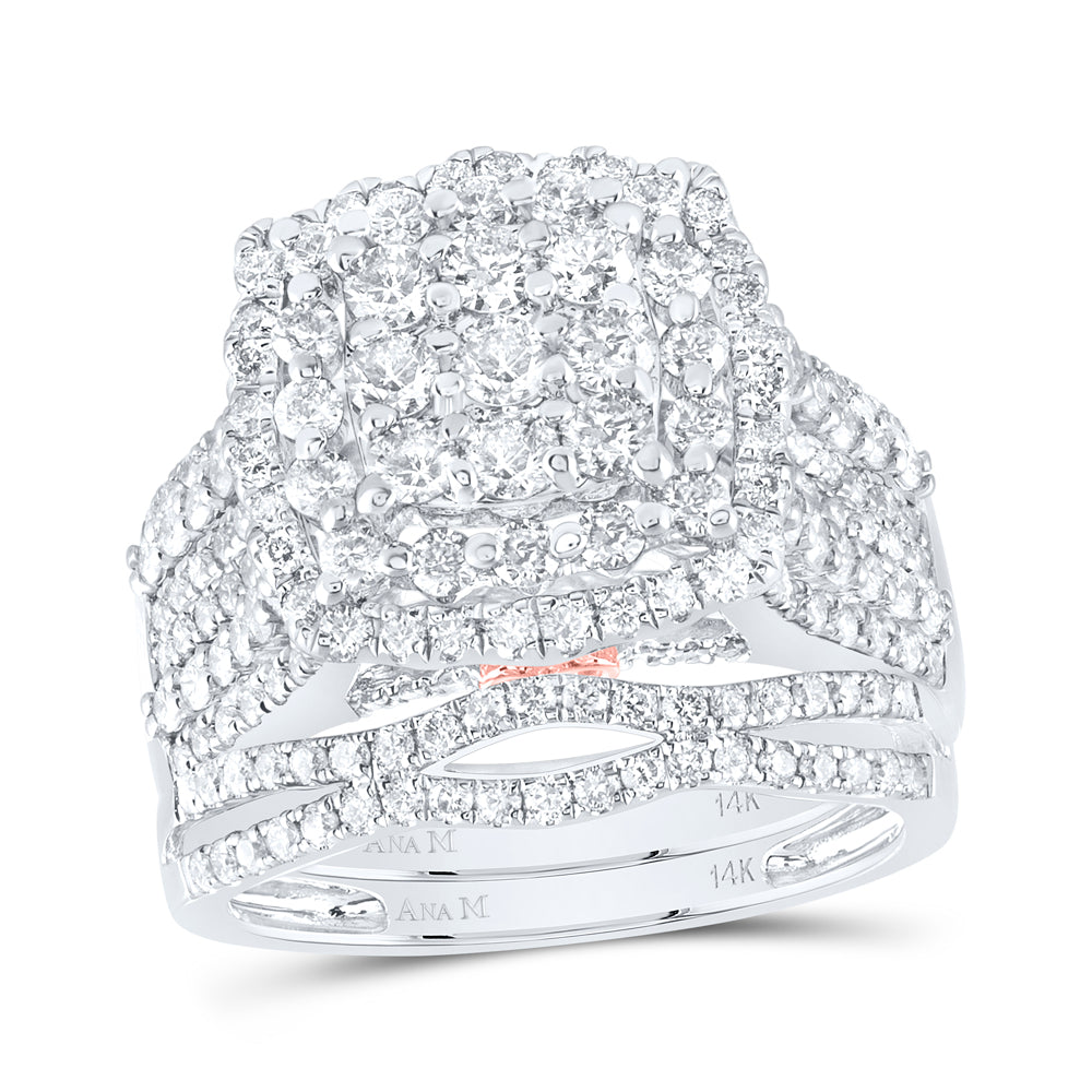 14kt Yellow Or White Gold Diamond Ana M Fashion Wedding Engagement Anniversary Bridal Set