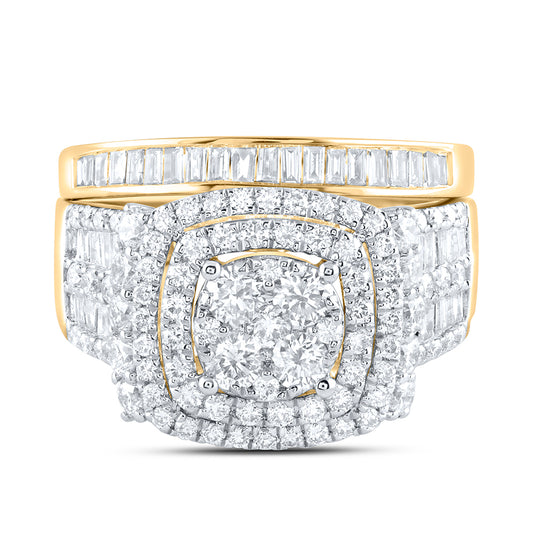 14kt Yellow Gold 2 1/3 Cttw Diamond Ana M Fashion Wedding Engagement Anniversary Bridal Set, Women Size: 5-9