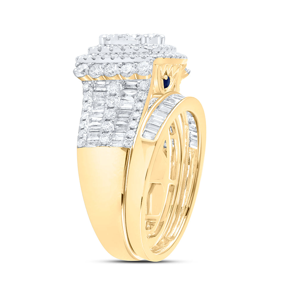 14kt Yellow Gold 2 1/3 Cttw Diamond Ana M Fashion Wedding Engagement Anniversary Bridal Set, Women Size: 5-9