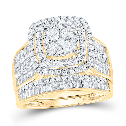 14kt Yellow Or White Gold Diamond Ana M Fashion Wedding Engagement Anniversary Bridal Set