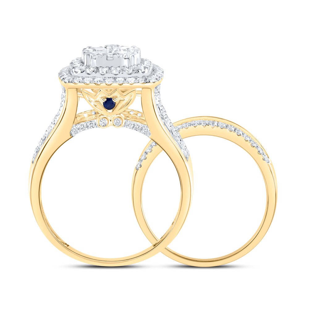 14kt Yellow Or White Gold Diamond Ana M Fashion Wedding Engagement Anniversary Bridal Set