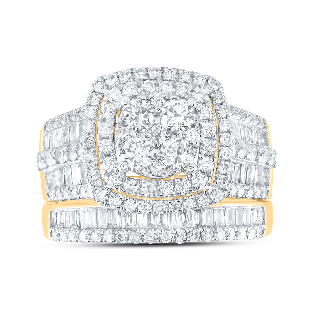 14kt Yellow Or White Gold Diamond Ana M Fashion Wedding Engagement Anniversary Bridal Set