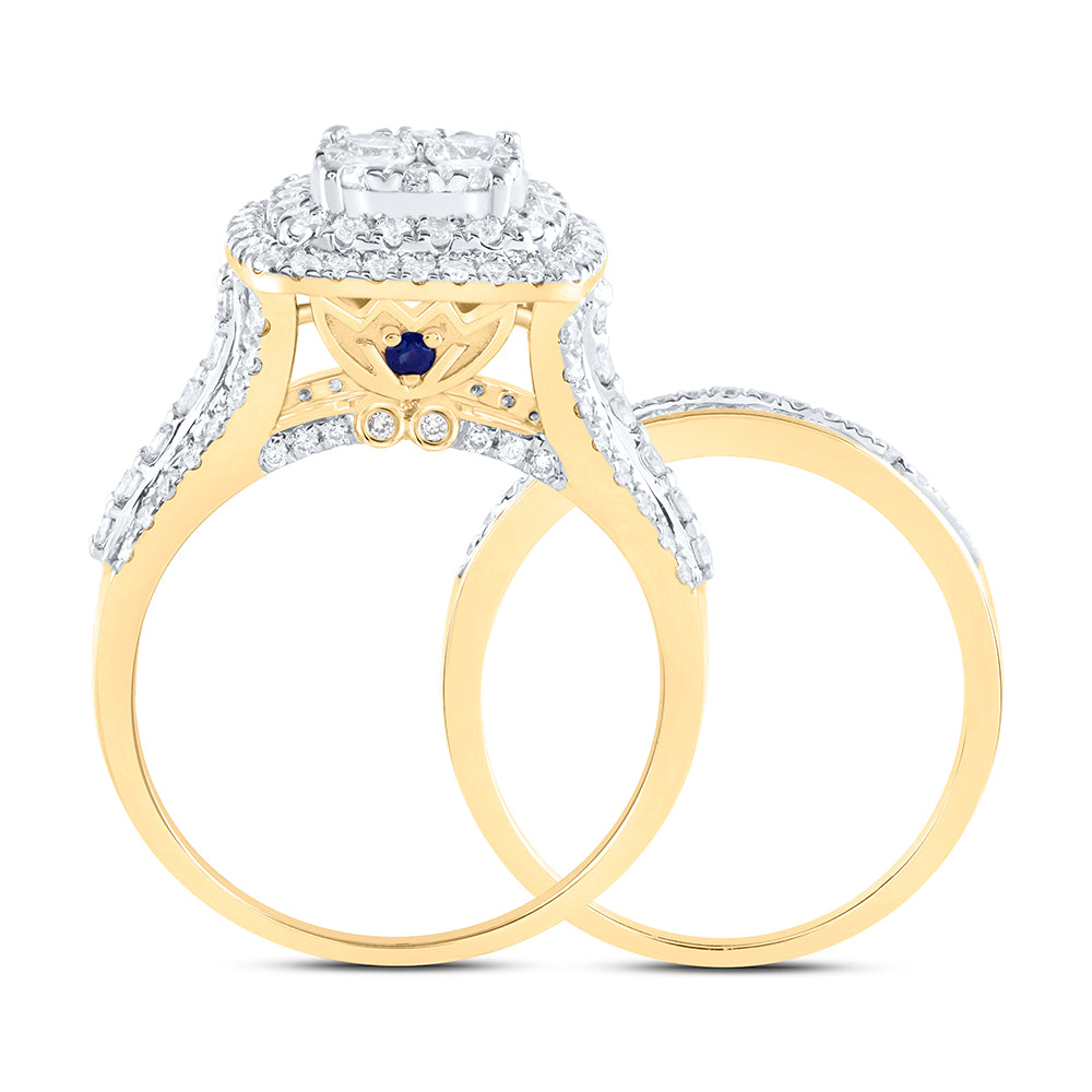 14kt Yellow Or White Gold Diamond Ana M Fashion Wedding Engagement Anniversary Bridal Set