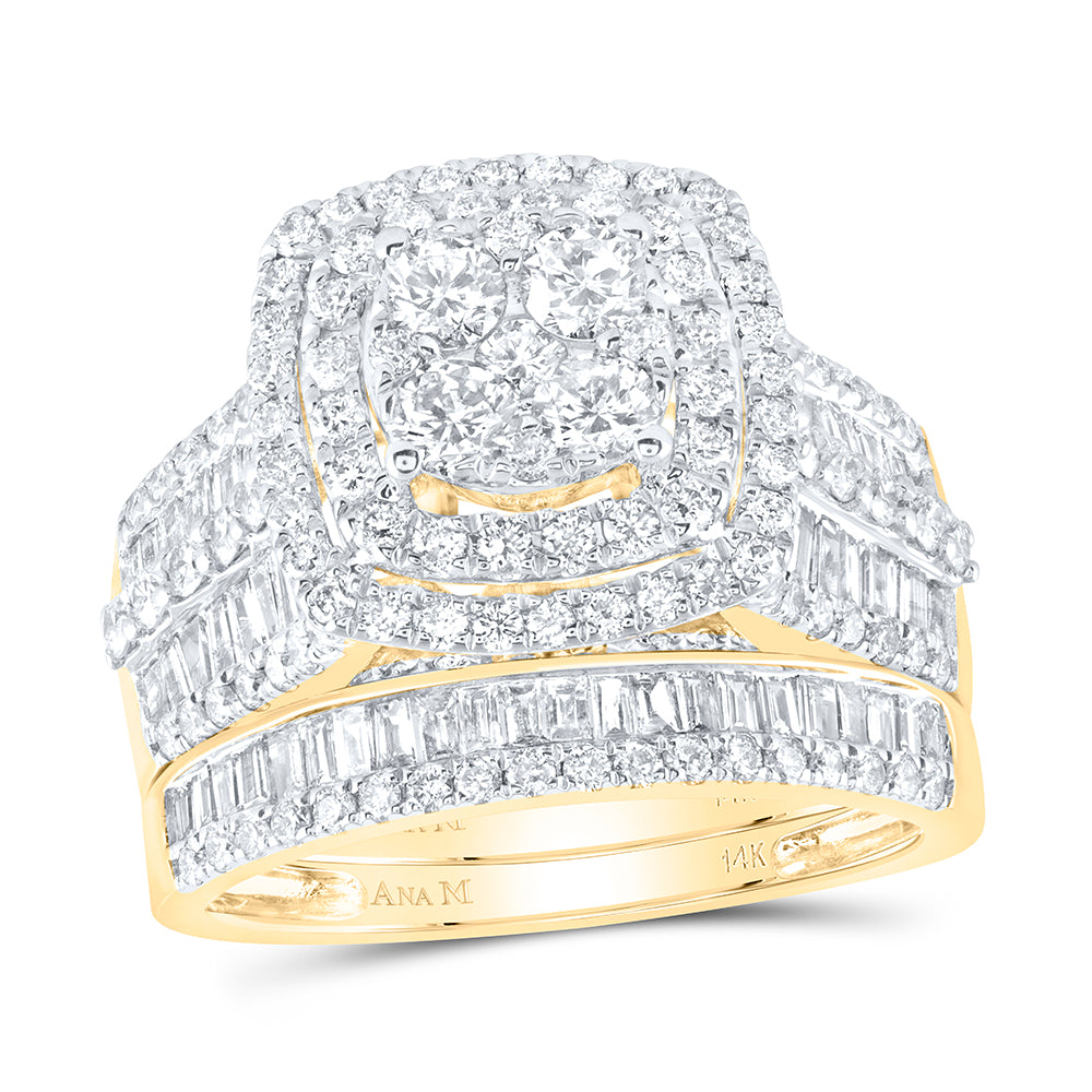 14kt Yellow Or White Gold Diamond Ana M Fashion Wedding Engagement Anniversary Bridal Set
