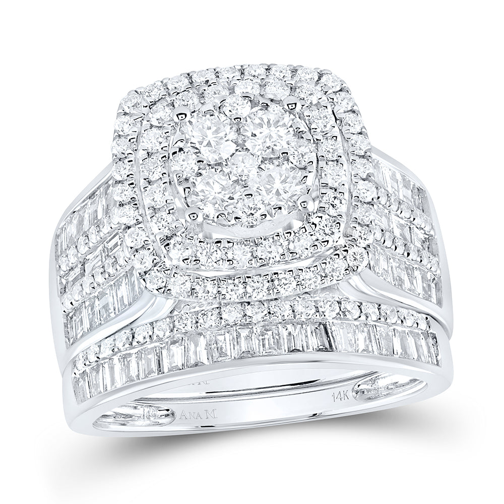 14kt Yellow Or White Gold Diamond Ana M Fashion Wedding Engagement Anniversary Bridal Set