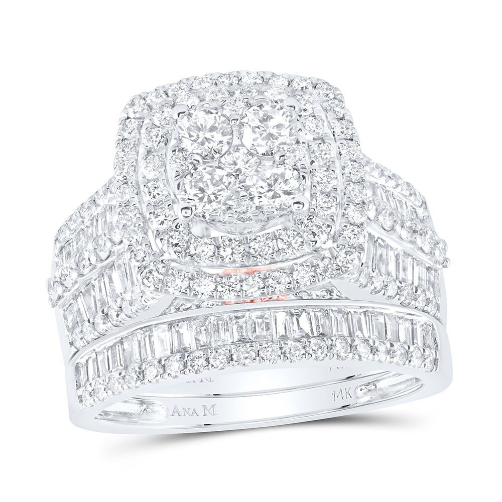 14kt Yellow Or White Gold Diamond Ana M Fashion Wedding Engagement Anniversary Bridal Set