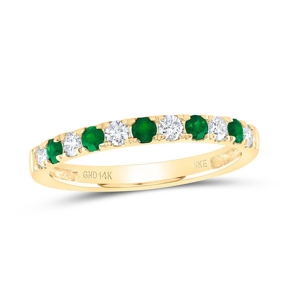 14kt Yellow Or White Gold Diamond Round Natural Gem Wedding Engagement Anniversary Band