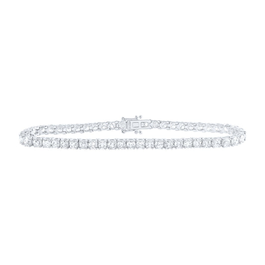 14kt White Gold 6 5/8 Cttw Diamond Tennis Bracelet, Length: 7 Inch