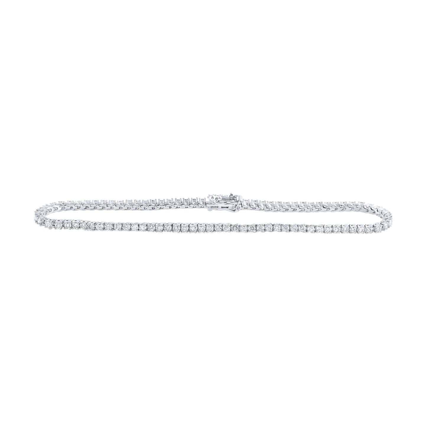 10kt White Gold 2 1/5 Cttw Diamond Tennis Bracelet, Length: 7 Inch