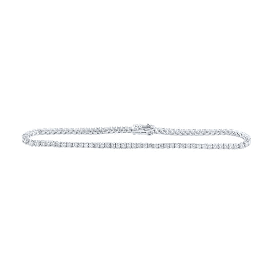 10kt White Gold 2 1/5 Cttw Diamond Tennis Bracelet, Length: 7 Inch