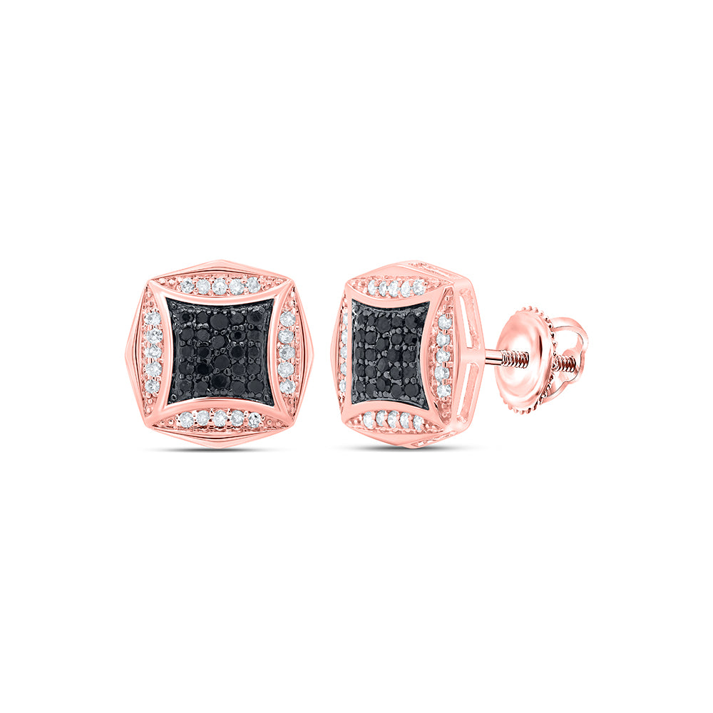 10kt Rose Gold 1/4 Cttw Diamond Cushion Earring