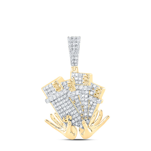 10kt Yellow Gold 1 1/5 Cttw Diamond Mens Charm