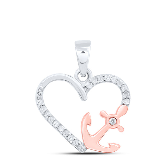 Sterling Silver 1/12 Cttw Diamond Heart Pendant
