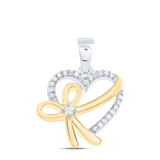 Sterling Silver 1/12 Cttw Diamond Heart Pendant