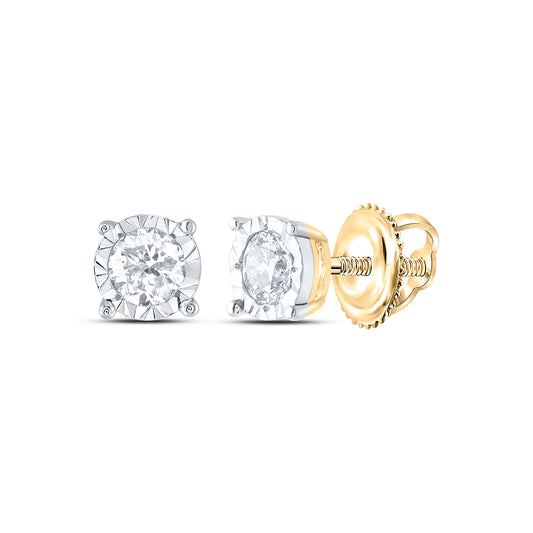 10kt Yellow Gold 1/3 Cttw Diamond Fashion Stud Earring