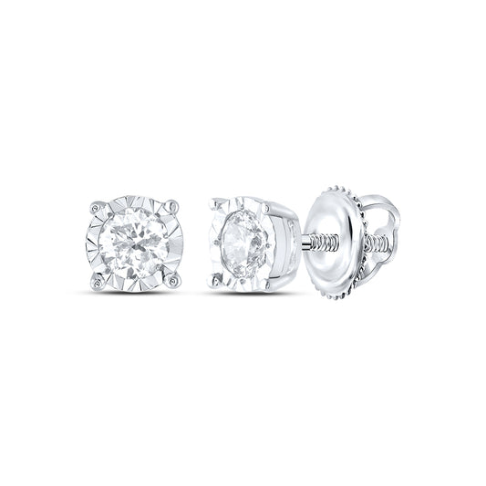 10kt White Gold 1/3 Cttw Diamond Fashion Stud Earring